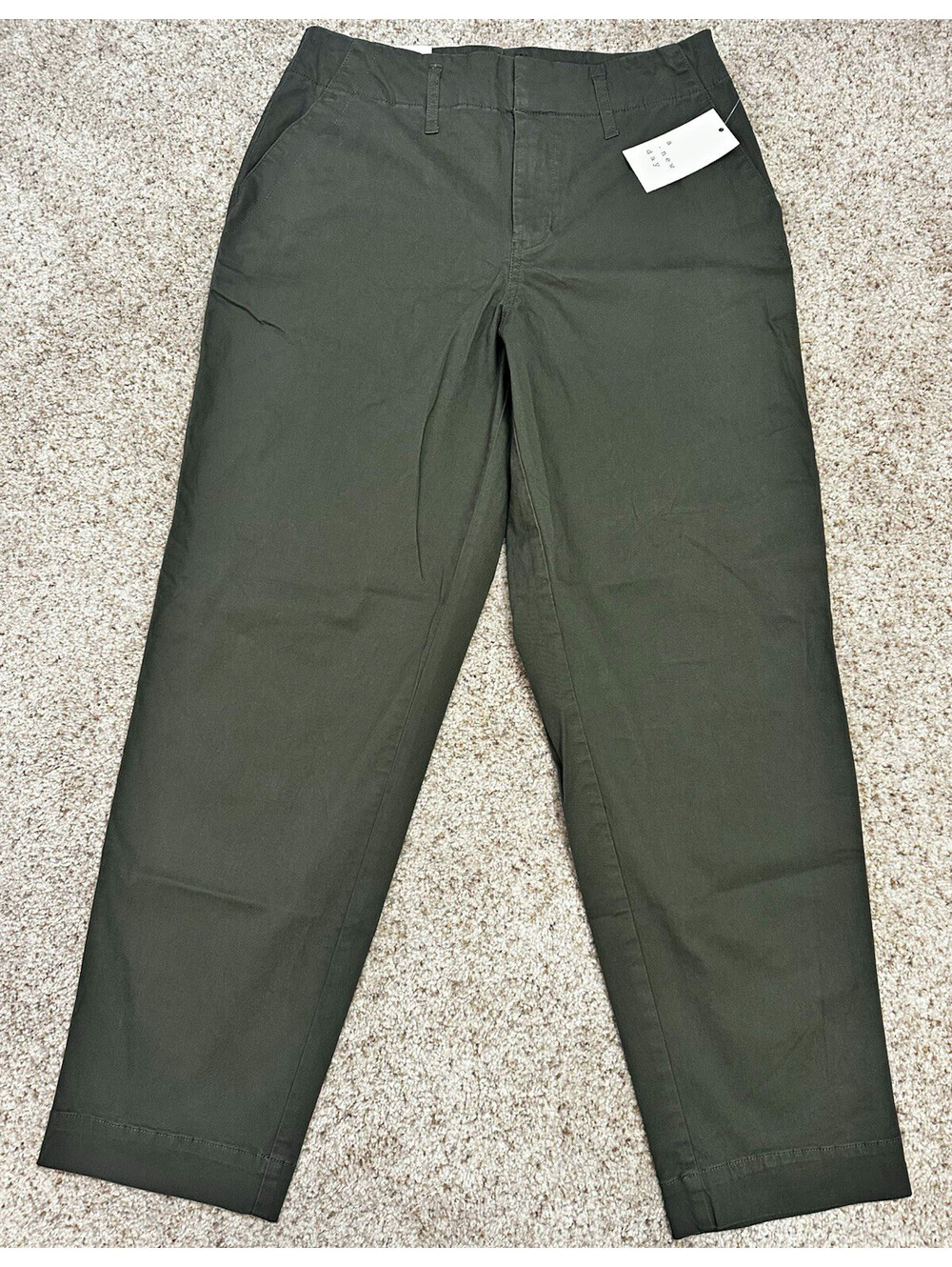 A New Day High Rise Straight Leg Stretch Dress Pants, Women's 4 Regular, Green